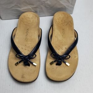 Vionic Bella II Bow-tie Podiatrist Thong Sandals Size 7 Arch Support